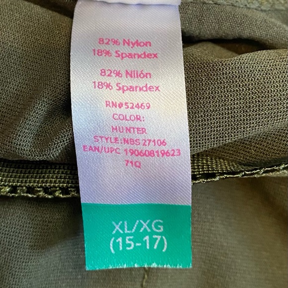 Bae Squad Printed Hunter Green 1 Piece Cheeky Swimwear Size XL Tank Top Swimsuit - Picture 4 of 5